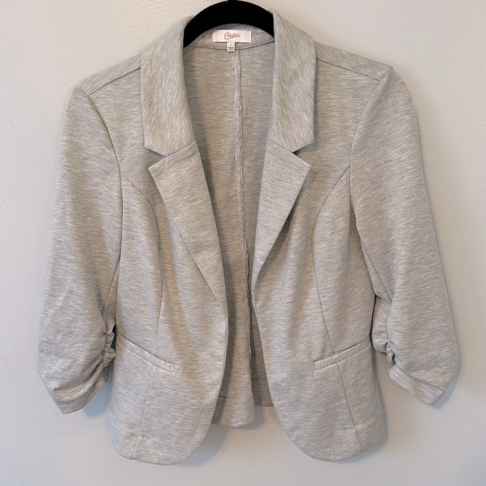 Heather gray cotton casual blazer. Size large